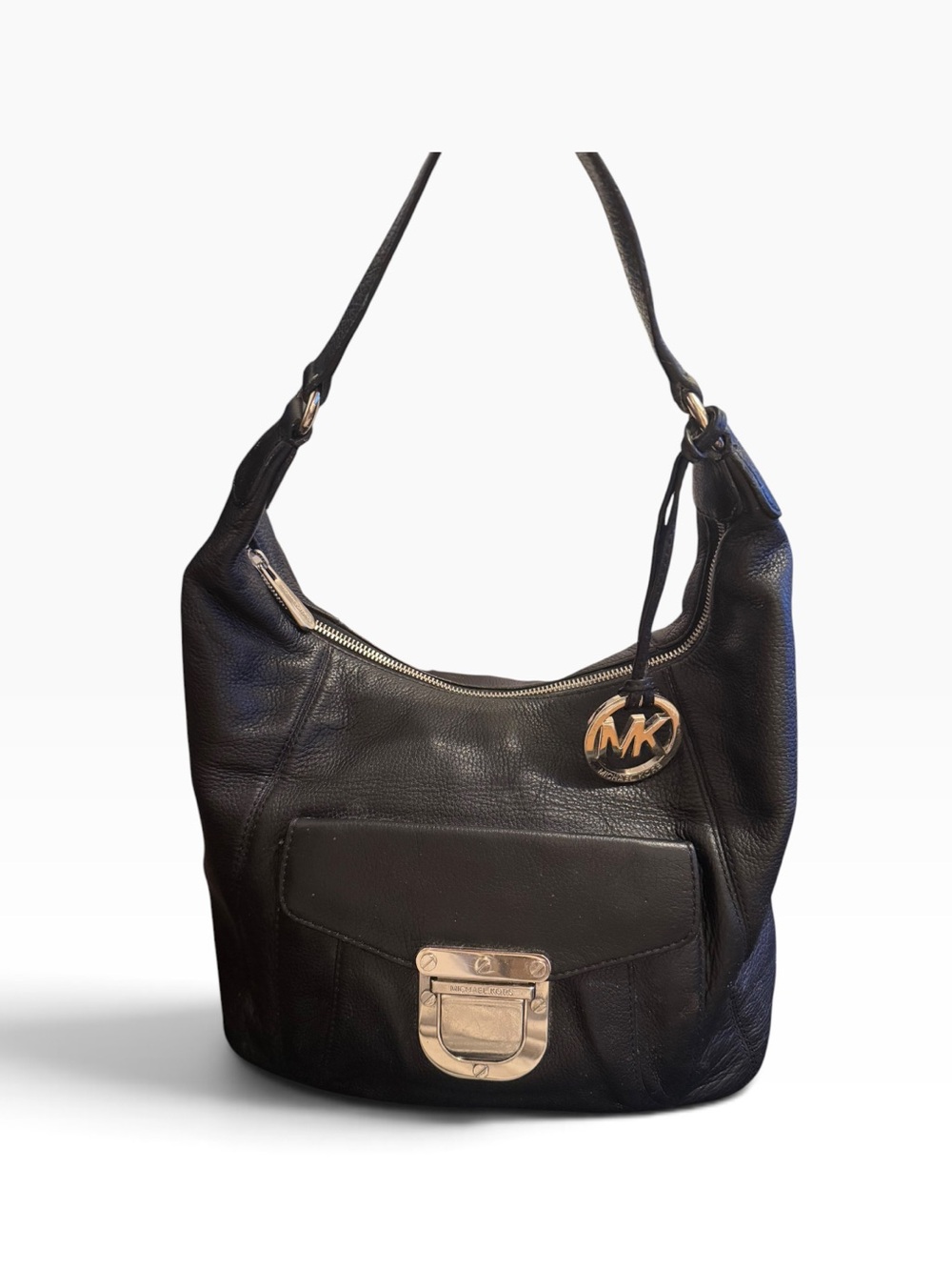 Michael Kors black pebbled leather hobo shoulder bag - Picture 2 of 7
